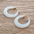 Gold and jade hoop earrings, 'Moonlight Clarity' - Guatemalan White Jade and 10k Gold Hoop Earrings (image 2b) thumbail