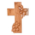 Wood wall cross, 'Growing Faith' - Hand-carved Wooden Cross With Flowers From Guatemala thumbail