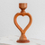 Wood candleholder, 'Centered Heart' - Cedar Wood Heart Shaped Candleholder