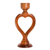 Wood candleholder, 'Centered Heart' - Cedar Wood Heart Shaped Candleholder