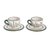 Ceramic espresso cups and saucers, 'Green Dash' (pair) - Artisan Crafted Ceramic Espresso Cups and Saucers (Pair)