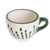 Ceramic espresso cups and saucers, 'Green Dash' (pair) - Artisan Crafted Ceramic Espresso Cups and Saucers (Pair)