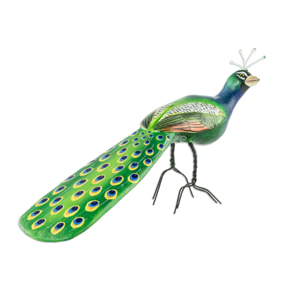 Hand Crafted Peacock Sculpture