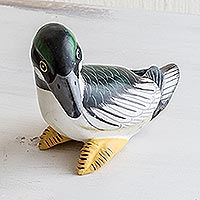 Ceramic figurine, 'Common Goldeneye Duck'