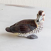 Ceramic figurine, 'Masked Duck'