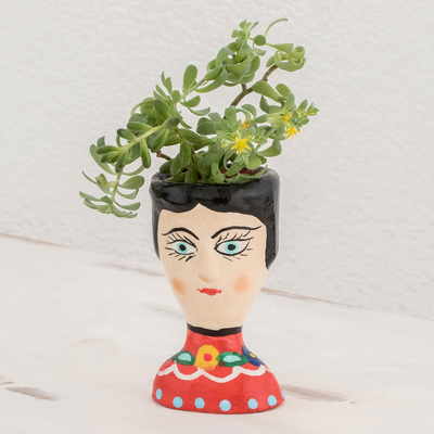 Jardinera pequeña de cerámica, 'Flora' - Jardinera pequeña hecha a mano en Cerámica