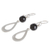 Jade dangle earrings, 'Ancestral Beauty in Black' - Black Jade Sterling Silver Dangle Earrings from Guatemala (image 2c) thumbail