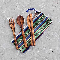 Wood flatware set, Dining Out (3 pieces)