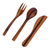 Wood flatware set, 'Dining Out' (3 pieces) - Hand Crafted Wood Utensil Set (3 Pieces) (image 2b) thumbail
