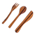 Wood flatware set, 'Dining Out' (3 pieces) - Hand Crafted Wood Utensil Set (3 Pieces) (image 2c) thumbail