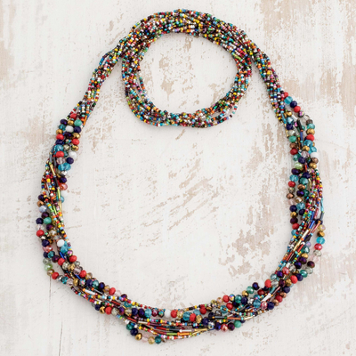 Perlenkette - Handgefertigte mehrfarbige Perlenkette aus Guatemala