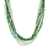Glass beaded torsade necklace, 'Sirena' - Green Glass Beaded Long Rope Necklace from Guatemala