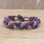 Beaded wristband bracelet, 'Braided Plum' - Hand Crafted Purple Bead Bracelet thumbail