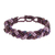 Beaded wristband bracelet, 'Braided Plum' - Hand Crafted Purple Bead Bracelet (image 2a) thumbail