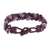 Beaded wristband bracelet, 'Braided Plum' - Hand Crafted Purple Bead Bracelet