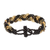 Beaded wristband bracelet, 'Braided Black and Gold' - Black and Gold Beaded Bracelet (image 2b) thumbail