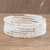 Glass beaded wrap bracelet, 'Moon Shine' - Clear Czech Glass Bead Wrap Bracelet from Guatemala (image 2) thumbail