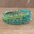 Beaded wrap bracelet, 'Green Ribbon' - Beaded Green Wrap Bracelet thumbail