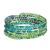 Beaded wrap bracelet, 'Green Ribbon' - Beaded Green Wrap Bracelet (image 2a) thumbail