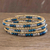 Beaded wrap bracelet, 'Sunlight and Sea' - Beaded Wrap Bracelet in Blue and Gold (image 2) thumbail