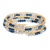 Beaded wrap bracelet, 'Sunlight and Sea' - Beaded Wrap Bracelet in Blue and Gold (image 2b) thumbail