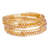 Beaded wrap bracelet, 'Golden Trail' - Golden Glass Beaded Wrap Bracelet thumbail