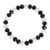 Beaded stretch bracelet, 'Contrast Colors' - Black and White Handcrafted Beaded Bracelet from Guatemala
