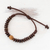 Wood beaded bracelet, 'Natural Pine' - Brown Pinewood Bead Adjustable Bracelet from Guatemala
