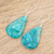 Recycled CD dangle earrings, 'Aqua Drops' - Guatemalan Eco-Friendly Recycled CD Earrings (image 2b) thumbail