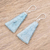 Recycled CD dangle earrings, 'Silver Light' - Recycled CD Dangle Earrings in Grey from Guatemala