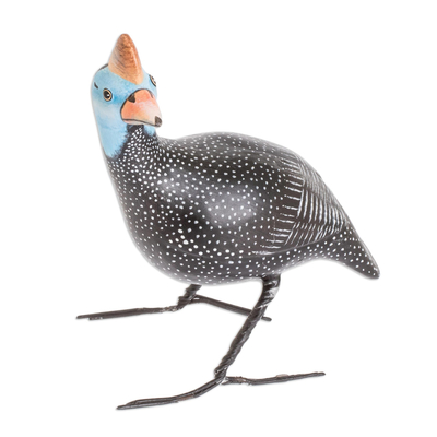Ceramic Guinea Hen Bird For Outdoor Use From Guatemala