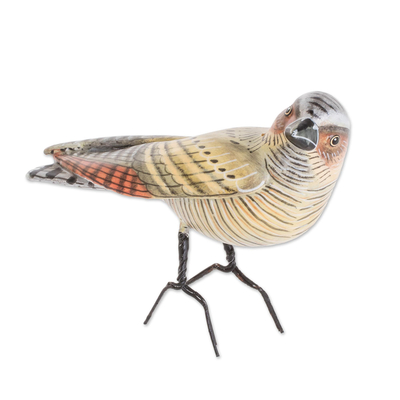 Guatemala Handcrafted Ceramic Whippoorwill Bird Figurine