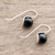 Jade drop earrings, 'Abstract Essence' - Hand Crafted Black Jade Drop Earrings from Guatemala (image 2b) thumbail