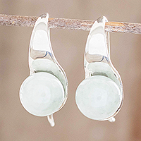 Jade drop earrings, 'Abstract Subtleness'