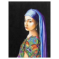 'The Girl of Guatemala' (2020) - Vermeer-Inspired Original Portrait Painting