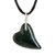 Jade pendant necklace, 'Culture of Love in Dark Green' - Dark Green Jade Heart Pendant Necklace from Guatemala (image 2a) thumbail