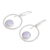 Jade dangle earrings, 'Full Moon in Lilac' - Sterling Silver and Lilac Jade Earrings from Guatemala