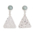 Sterling silver and jade dangle earrings, 'Mountains in Jade' - Silver and Apple Green Jade Dangle Earrings from Guatemala
