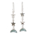 Jade dangle earrings, 'Starry Nights in Green' - Green Jade Star and Moon Dangle Earrings from Guatemala