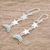 Jade dangle earrings, 'Starry Nights in Green' - Green Jade Star and Moon Dangle Earrings from Guatemala