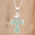collar con colgante de jade - Collar con colgante de cruz de jade verde claro de Guatemala