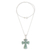 Halskette mit Jade-Anhänger - Hellgrüne Jade-Kreuz-Anhänger-Halskette aus Guatemala