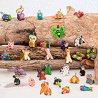 Juego de mini adornos de terracota, 'Amigos del Arca de Noé' (juego de 30) - Animales de terracotaMini adornos (juego de 30)