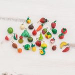 Terracotta mini ornaments, 'Tropical Flavors' (Set of 30) - Mini Tropical Fruit Ornaments (Set of 30) from Guatemala