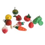 Terracotta mini ornaments, 'Tropical Flavors' (Set of 30) - Mini Tropical Fruit Ornaments (Set of 30) from Guatemala