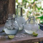 Blown glass tequila glass, 'Perfect Shot' - Hand Blown Shot Glass with Ice Receptacle