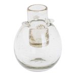 Blown glass tequila glass, 'Perfect Shot' - Hand Blown Shot Glass with Ice Receptacle