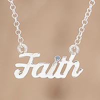Sterling silver pendant necklace, 'Faith And Beauty' - Faith Pendant Necklace from Guatemala