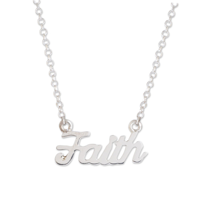 Sterling silver pendant necklace, 'Faith And Beauty' - Faith Pendant Necklace from Guatemala
