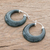 Jade hoop earrings, 'Woodland Spirit' - Green Jade and Sterling Silver Hoop Earrings from Guatemala (image 2b) thumbail